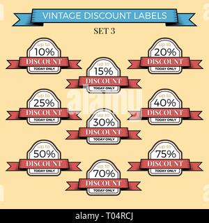 Collection de vintage retro grunge vente étiquettes. Vector Set de badges. Illustration de Vecteur