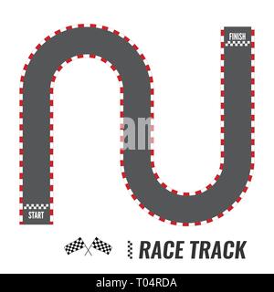 Vector background course vue d'en haut. Commencer ou finir sur course de kart. Concept abstrait élément graphique Illustration de Vecteur