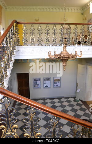 À l'intérieur de Hylands House, Writtle, Chelmsford, Essex, UK Banque D'Images