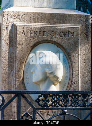 Tombeau de Frédéric Chopin, célèbre compositeur polonais, au cimetière du Père-Lachaise à Paris, France Banque D'Images