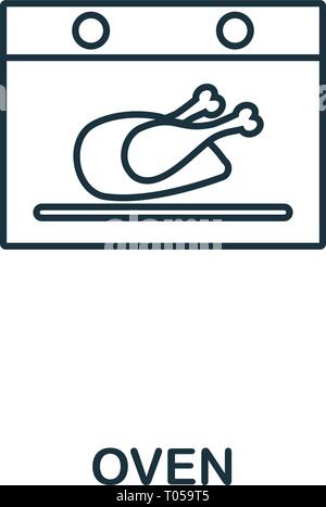 L'icône de four. Conception de style mince collection icônes des ménages. Icône d'Creativeoven pour la conception web, applications, logiciels, l'utilisation d'impression Illustration de Vecteur