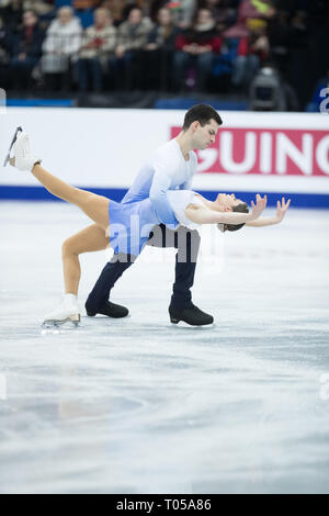 Miriam Ziegler et Severin Kiefer d'Autriche pendant les championnats européens Banque D'Images