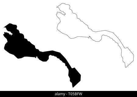 Xorazm Région (République d'Ouzbékistan, les régions de l'Ouzbékistan) map vector illustration gribouillage, croquis de la région de Khorezm site Illustration de Vecteur