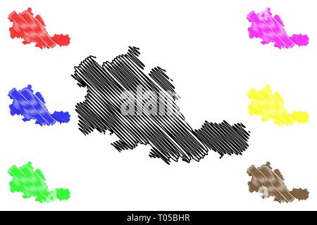 West Midlands (Royaume-Uni, France, Metropolitan county) map vector illustration, croquis gribouillé West Midlands (comté) site Illustration de Vecteur