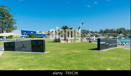 Mémorial à HMAS Voyager dans la ville de Huskisson à Jervis Bay, New South Wales, Australia Banque D'Images