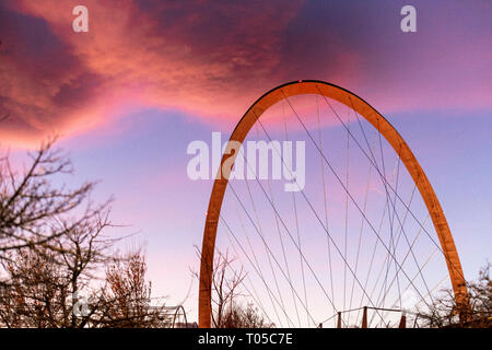 Italie Piémont Turin Coucher du soleil sur l'arc olympique Banque D'Images