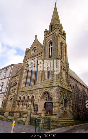 Église presbytérienne au château de Caernarfon, carrés, Gwynedd, Pays de Galles, Royaume-Uni. Photo prise le 4 février, 2019 Banque D'Images