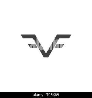 Lettres vf simple vecteur logo aile Illustration de Vecteur