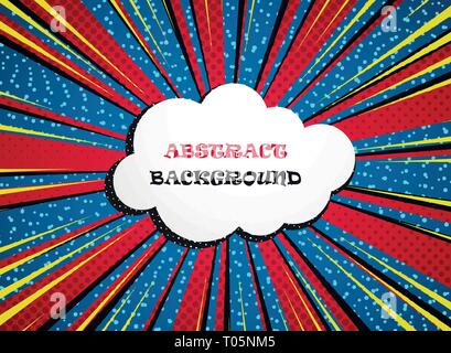 Résumé Contexte La bande dessinée colorée vivante avec copie espace dans sun burst thème. Vous pouvez utiliser pour votre annonce, affiche, poster, graphismes, vente copie espace de texte. il Illustration de Vecteur