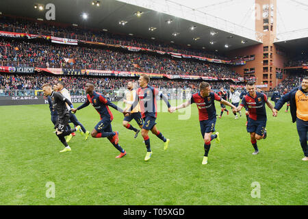 Foto LaPresse - Tano Pecoraro 17032019 - Genova (Italia) Sport Calcio Genoa vs Juventus Campionato di Calcio Serie A TIM 2018/2019 - Stade "Luigi Ferraris" nella foto : esultanza Photo finale LaPresse - Tano Pecoraro 17 mars 2019 City - Genova (Italie) Sports Football Gênes vs Juventus Football Ligue championnat italien TIM 2018/2019 - un "Luigi Ferraris" stade dans la pic : esultanza finale Banque D'Images