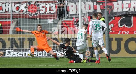 Leverkusen, Allemagne. 17 Mar, 2019. firo : 17.03.2019, football, 1.Bundesliga, la saison 2018/2019, Bayer 04 Leverkusen - SV Werder de Brême : 2 but à 0 par RASHICA, Brême | utilisée dans le monde entier : dpa Crédit/Alamy Live News Banque D'Images