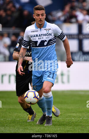 Rome, Italie. Mar 17, 2019. Foto Alfredo Falcone - LaPresse17/03/2019 Roma Italia ( CalcioLazio ParmaCampionato - Sport)di Calcio Serie A Tim 2018 2019 - Stadio Olimpico di RomaNella photo:milinkovic sergejPhoto Alfredo Falcone - LaPresse17/03/2019 Roma (Italie)Sport SoccerLazio ParmaItalian - championnat de football de ligue A Tim 2018 2019 - Stade Olympique de RomaIn le pic:Crédit : sergej milinkovic LaPresse/Alamy Live News Banque D'Images