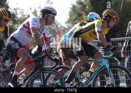 Recatani, Italie. Mar 17, 2019. Rui Costa de l'équipe des EAU unis et l'équipe de Primoz Roglic Jumbo - Visma pendant le Tirreno Adriatico 2019 5eme Etape Colli del Tronto - Recanati le 17 mars 2019 dans Recatani, Italie - Photo Laurent Lairys/MAXPPP Crédit : Laurent Locevaphotos Lairys/agence/Alamy Live News Banque D'Images