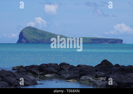 L'île de Coin de Mire aussi connu comme artilleurs Quoin, Maurice Banque D'Images