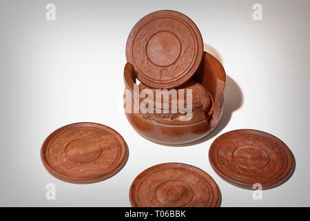 Jeu de montagne en bois sculpté Vue de dessus Banque D'Images