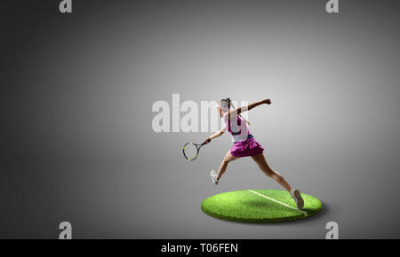 Grand joueur de tennis. Technique mixte Banque D'Images