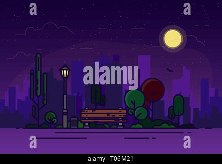 Illustration de la ligne de stationnement de nuit Illustration de Vecteur