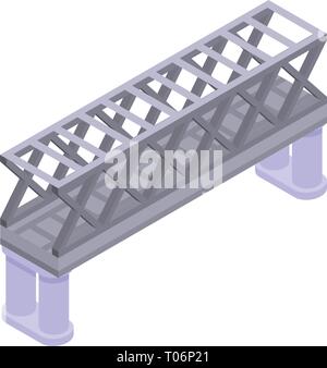 Pont de chemin de fer, l'icône de style isométrique Illustration de Vecteur