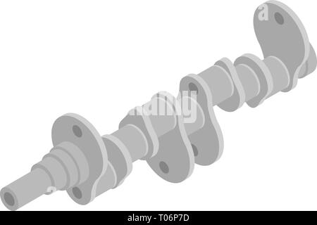Vilebrequin de moteur de voiture, l'icône de style isométrique Illustration de Vecteur