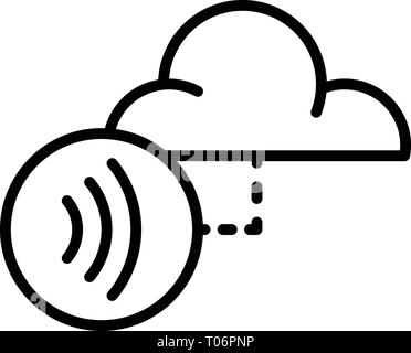 Icône de données cloud NFC, style contour Illustration de Vecteur