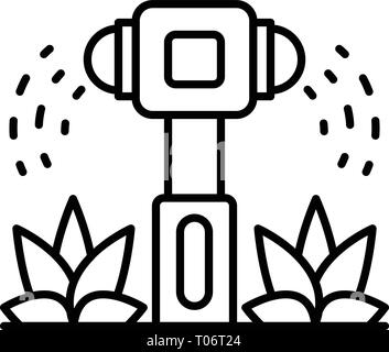 L'irrigation, l'icône de style contour sprinkleur Illustration de Vecteur
