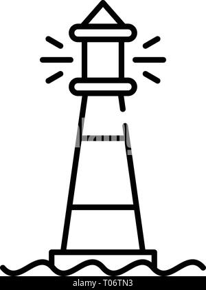 L'icône phare brillant style du contour, Illustration de Vecteur