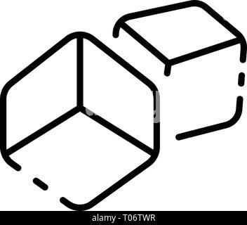 Jouet Cube style du contour, icône Illustration de Vecteur