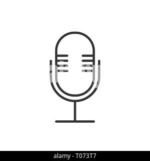 L'icône du bouton mic. Illustration vectorielle, modèle plat. Illustration de Vecteur