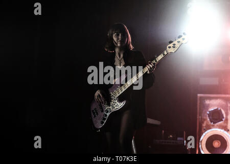 Venaria, Italie. Mar 16, 2019. Avec leur tour 'La danse de la vie" le groupe Maneskin rock romain sur la scène du théâtre Concordia à Venaria, Turin, Italie. Crédit : Bruno Brizzi/Pacific Press/Alamy Live News Banque D'Images