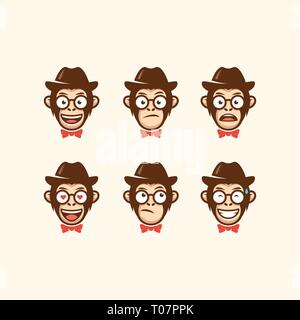 Abstract vector illustration cowboy Tête modèle. Convient pour l'industrie créative, multimédia, animation, formation, boutique, et des affaires Illustration de Vecteur
