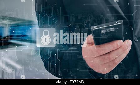 Protection des données Sécurité informatique Technologie de l'entreprise concept de la vie privée. Banque D'Images
