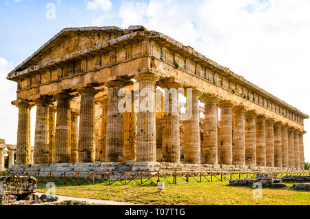 Paestum , temple de Neptune ou Hera II. Italie Banque D'Images