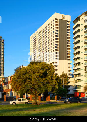 L'hôtel Pan Pacific, Perth, Australie occidentale, vu de Langley Park, Perth. Banque D'Images