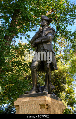 Statue du Capitaine Matthew Flinders, à Adelaide, Australie. Flinders est un navigateur anglais qui a dirigé la première circumnavigation de l'Australie. Banque D'Images