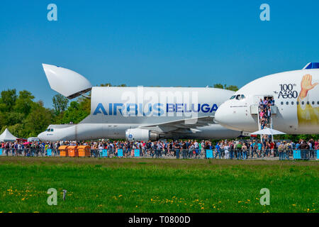 Beluga d'Airbus, de l'ADI 2018, Schönefeld, Brandebourg, Allemagne Banque D'Images