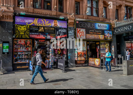 Encore de Ticket-Verkauf, Leicester Square, Londres, Angleterre, Grossbritannien Banque D'Images