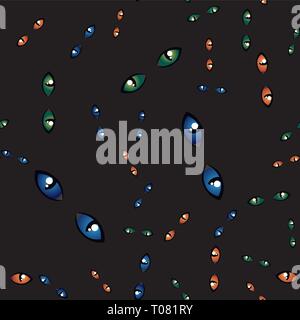 Les chats d'halloween sans motif de fond dans la nuit dans le vector eps 10 Illustration de Vecteur