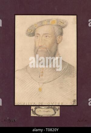 'Portrait du Duc de Guise (Claude de Lorraine, Duc de Guise)'. France, vers 1546. Dimensions : 28x19 cm. Musée : Etat de l'Ermitage, Saint-Pétersbourg. Auteur : artiste anonyme, milieu du 16e siècle. Banque D'Images