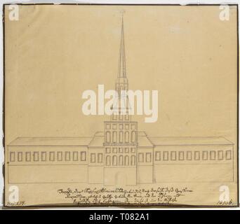 ''La façade du bâtiment central de l'Amirauté à Saint-pétersbourg''. La Russie, Saint-Pétersbourg, 1740. Dimensions : 22,5 x25,7 cm. Musée : Etat de l'Ermitage, Saint-Pétersbourg. Auteur : anonyme Artiste, première moitié du xviiie siècle. Banque D'Images