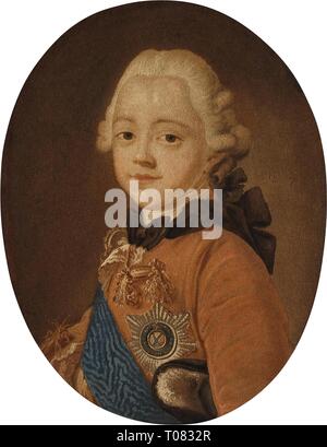 ''Portrait du Grand-duc Pavel Petrovitch comme un enfant''. Voille, Jean Louis. La Russie, deuxième moitié du 18e siècle. Musée : Etat de l'Ermitage, Saint-Pétersbourg. Auteur : artiste anonyme, seconde moitié du xviiie siècle. Banque D'Images