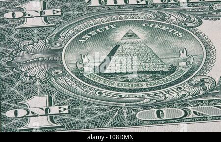 L'œil de la providence sur le côté inverse de la United States un dollar Banque D'Images