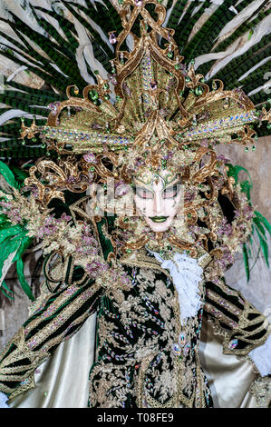 Venise, Italie - 23 Février 2019 : Les masques du Carnaval de Venise 2019 Banque D'Images