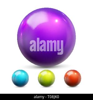 Sphere Ball vecteur. Orb Shining. Bougies cristal. En blanc lisse. L'icône Web. Icône d'aspect brillant. Illustration 3D réaliste Illustration de Vecteur