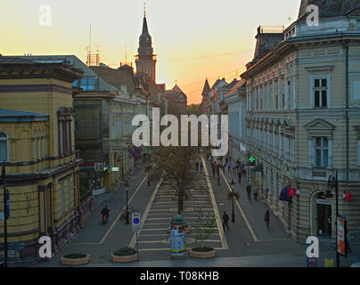 SUBOTICA, SERBIE - 13 octobre 2018 - rues et places de la ville Banque D'Images