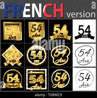 Numéro de série de cinquante-quatre ans (54 ans) célébration du design. Anniversaire nombre d'éléments de modèle pour votre fête d'anniversaire. Traduit de l' Illustration de Vecteur