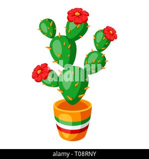 Illustration de l'cactus avec des fleurs. Illustration de Vecteur