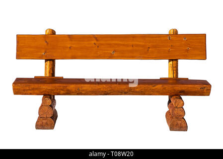 Banc en bois isolé sur blanc Banque D'Images