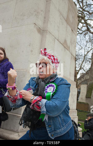 Londres, Royaume-Uni. 13 mars, 2019. Un manifestant pour les femmes contre les inégalités de pensions de l'Etat à la Chambre du Parlement, Westminster. Credit : Santo Basone/Alamy Banque D'Images