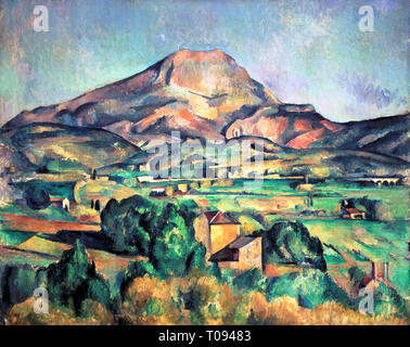 Paul Cézanne, Mont Sainte-victoire vu de Bellevue, peinture post-impressionniste, 1885 Banque D'Images