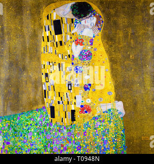 Gustav Klimt, le baiser, ch. 1907 Banque D'Images